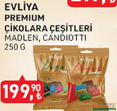 EVLİYA PREMİUM ÇİKOLATA ÇEŞİTLERİ MADLEN, CANDİOTTİ 250 G - BAYRAM ŞEKERİ/ÇİKOLATASI EVLİYA PREMİUM ÇİKOLATA ÇEŞİTLERİ MADLEN, CANDİOTTİ 250 G - BAYRAM ŞEKERİ/ÇİKOLATASI